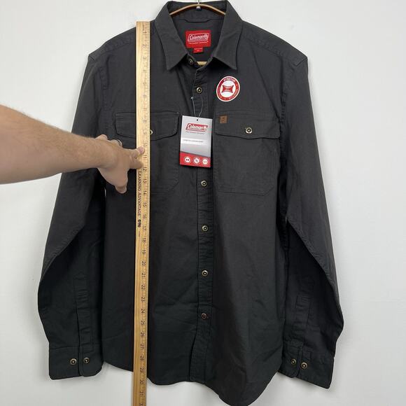 Men’s Coleman Size Medium Shirt Stretch Comfort Work Color Raven Charcoal Gray - Picture 7 of 10
